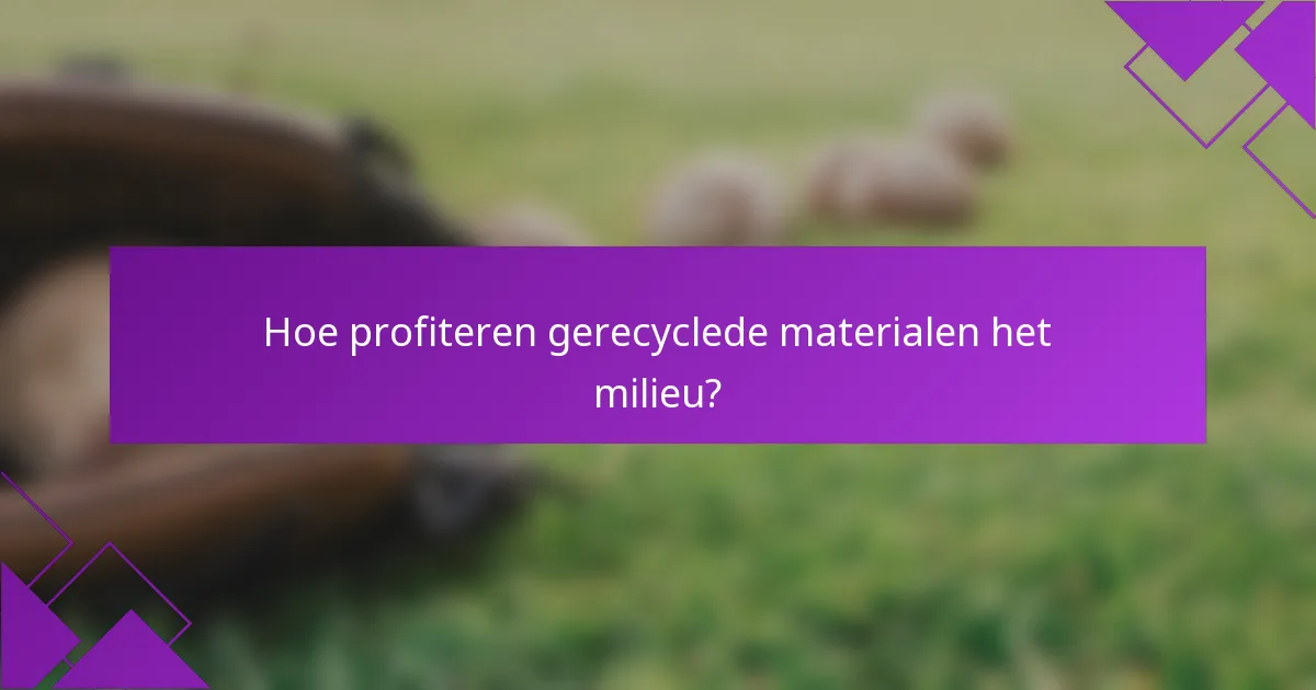 Hoe profiteren gerecyclede materialen het milieu?